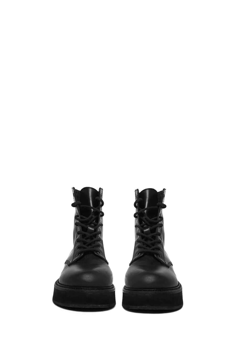 ARMY BOOT Black leather boots. Black laces. Sole height: 4 cm. Made in Italy. HTC LOS ANGELES