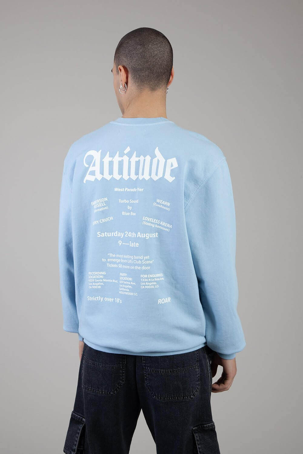 ATTITUDE CREWNECK Regular fit sweater with printed logo on the front. Composition: 100% Cotton HTC LOS ANGELES