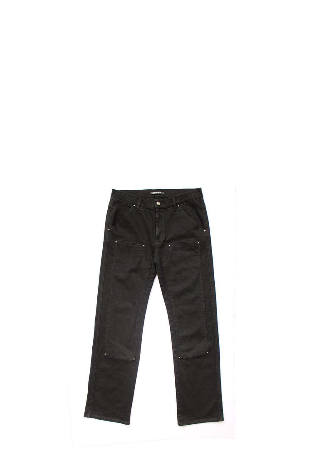 CARPENTER DENIM BLACK Carpenter jeans with front button and zip closure. metal logo patch. . Five pockets. Composition: 100% Cotton HTC LOS ANGELES