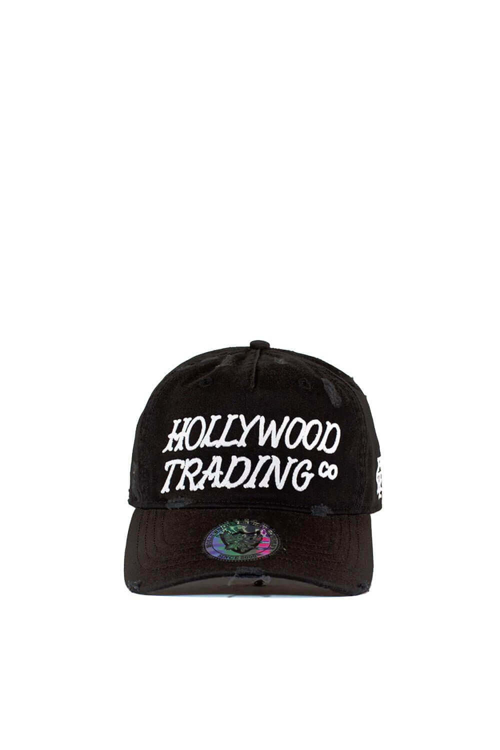 HOLLYWOOD T.C. BLK CAP Baseball cap with preformed peak, round crown with eyelets, Hollywood TC embroidered on the front, adjustable strap on the back. One size fits all. 100% cotton. HTC LOS ANGELES