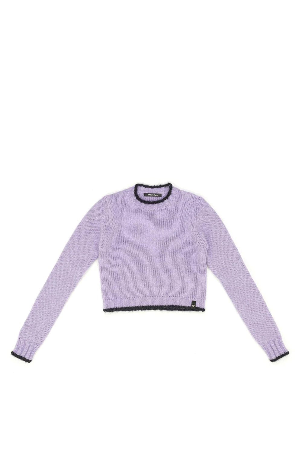 MOCK KNIT SWEATER Lilac knit mock neck jumper. 42% Acrylic 30% Polyamide 14% Mohair 14% Wool HTC LOS ANGELES