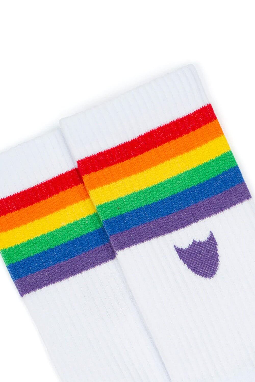 SHIELD RAINBOW WOMAN SOCKS Signature woman socks with Hollywood Trading Co script logo. 85% Cotton 10% Polyamide 5% Elastane. Made in Italy HTC LOS ANGELES