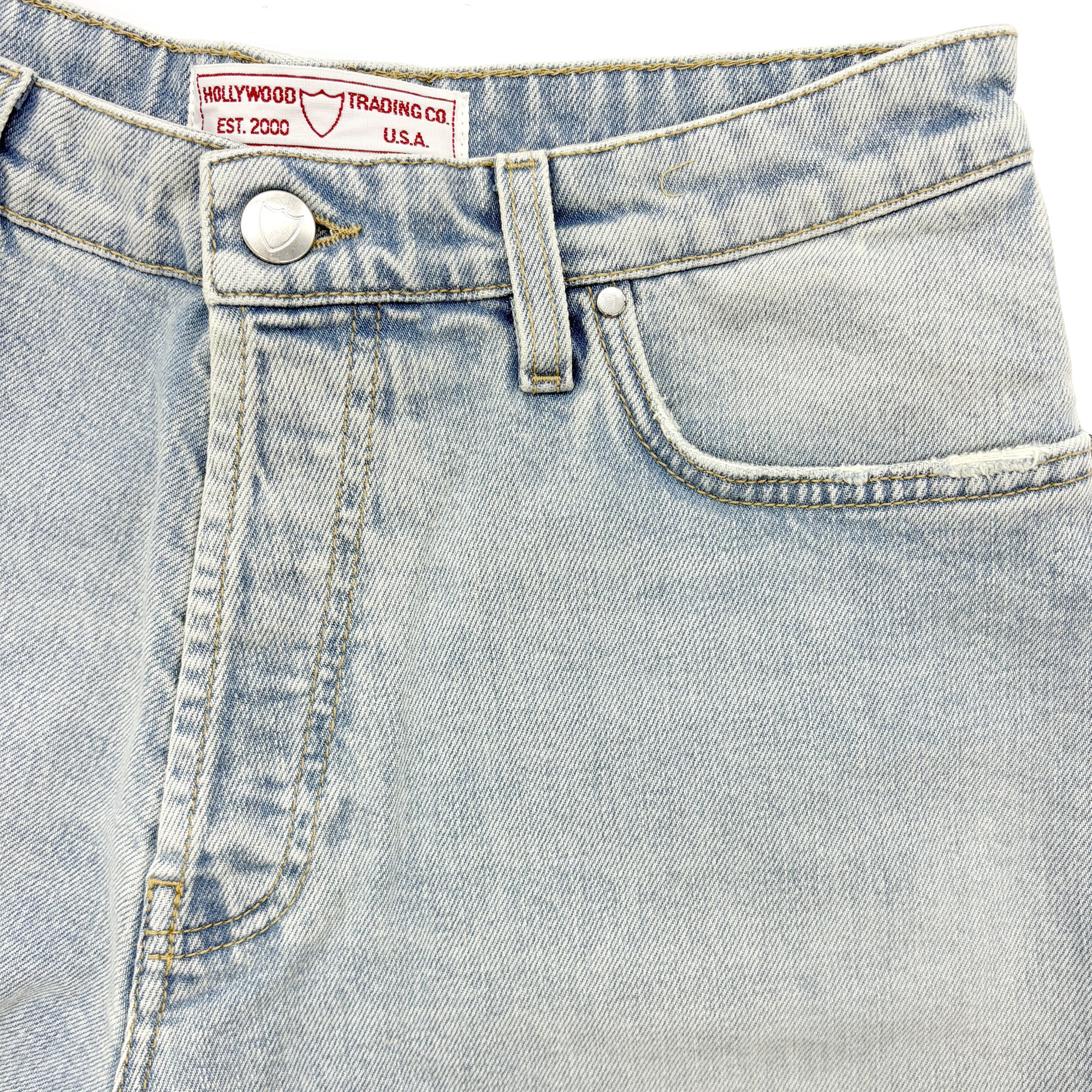 PANTALONCINI A TAGLIO VIVO BLU CHIARO-4