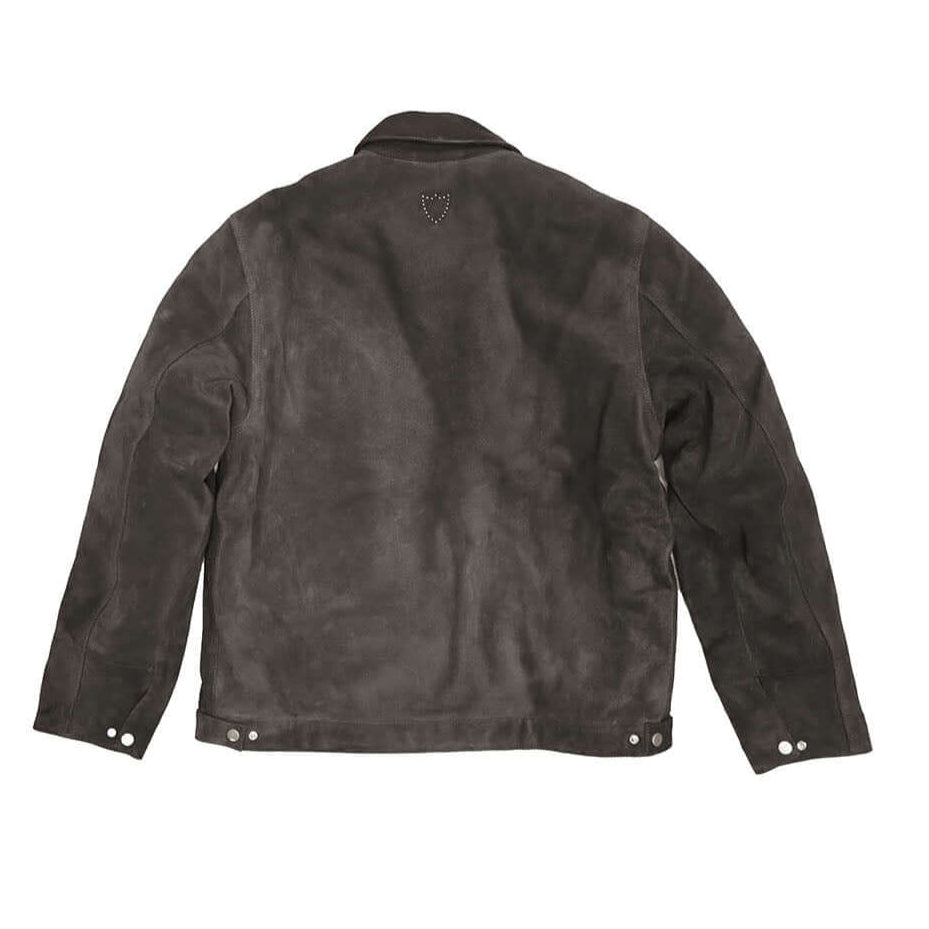 Hollywood Trading Company TERRY SUEDE LEATHER JACKET ANTHRACITE TERRY SUEDE LEATHER JACKET ANTHRACITE 100% SUEDE LEATHER. TEDDY-FLEECE INTERIOR. MADE IN ITALY FIT: REGULAR COLOR: ANTHRACITE JACKETS Hollywood Trading Company Hollywood Trading Company