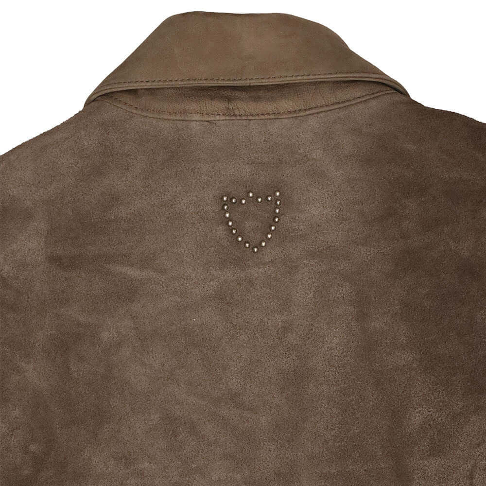 Hollywood Trading Company TERRY SUEDE LEATHER JACKET DARK CHOCOLATE TERRY SUEDE LEATHER JACKET DARK CHOCOLATE 100% SUEDE LEATHER. TEDDY-FLEECE INTERIOR. MADE IN ITALY FIT: REGULAR COLOR: DARK CHOCOLATE JACKETS Hollywood Trading Company Hollywood Trading C