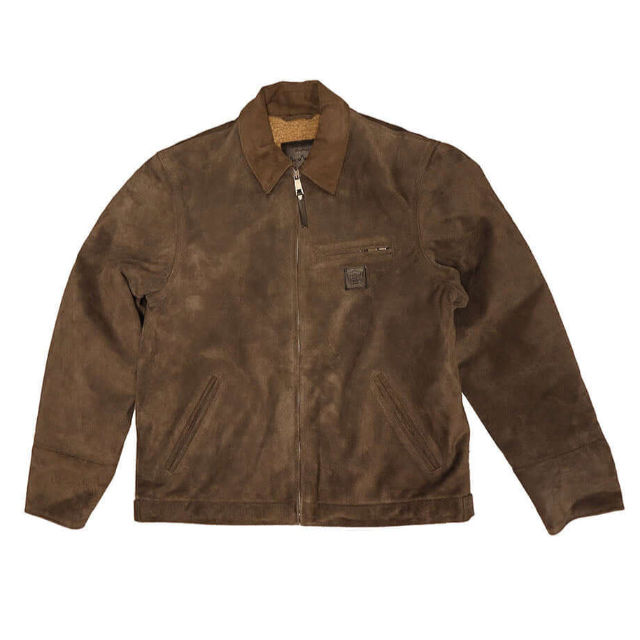 Hollywood Trading Company TERRY SUEDE LEATHER JACKET DARK CHOCOLATE TERRY SUEDE LEATHER JACKET DARK CHOCOLATE 100% SUEDE LEATHER. TEDDY-FLEECE INTERIOR. MADE IN ITALY FIT: REGULAR COLOR: DARK CHOCOLATE JACKETS Hollywood Trading Company Hollywood Trading C