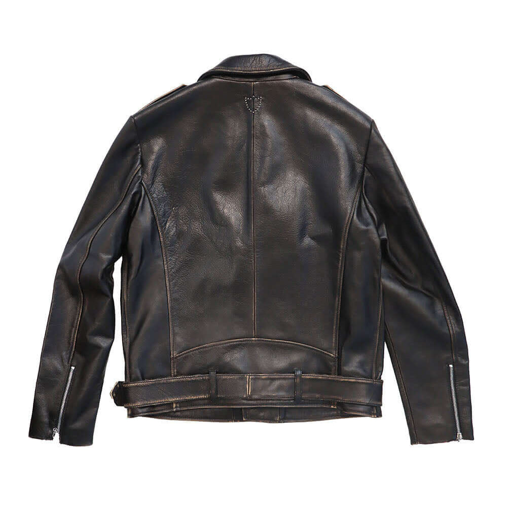 Hollywood Trading Company MICK JACKET MICK JACKET Black leather jacket. Asymmetric zip closure. removable fringes on the shoulders. Side pocket with zip closure. Zippers on the sleeves. 100% leather. Lining 100% viscose. Made in Italy. Hollywood Trading C