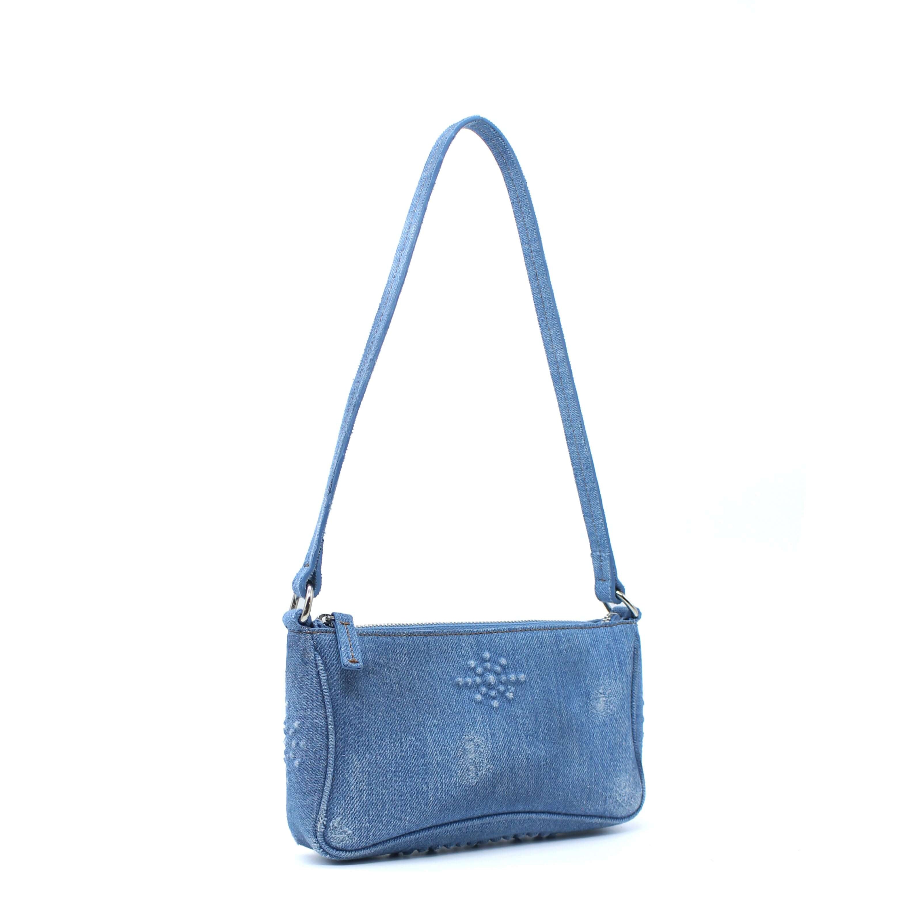 Hollywood Trading Company DENIM MIRAGE POCHETTE DENIM MIRAGE POCHETTE HTC Los Angeles Pochette Bag. Zip Closure. Made In Italy. BAGS Hollywood Trading Company Hollywood Trading Company