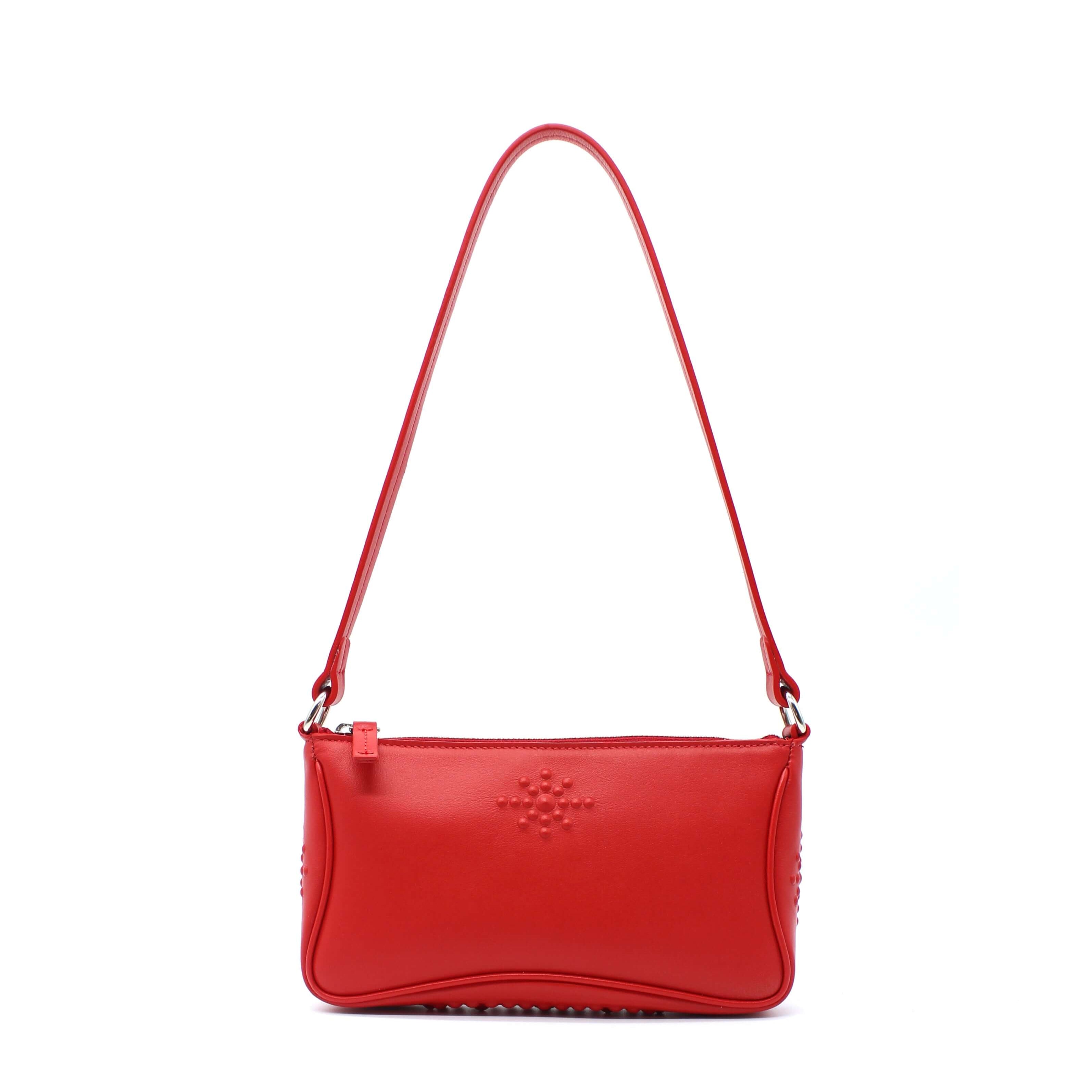 Hollywood Trading Company MIRAGE POCHETTE RED MIRAGE POCHETTE RED HTC Los Angeles Pochette Bag. Zip Closure. 100% Leather. Made In Italy. BAGS Hollywood Trading Company Hollywood Trading Company