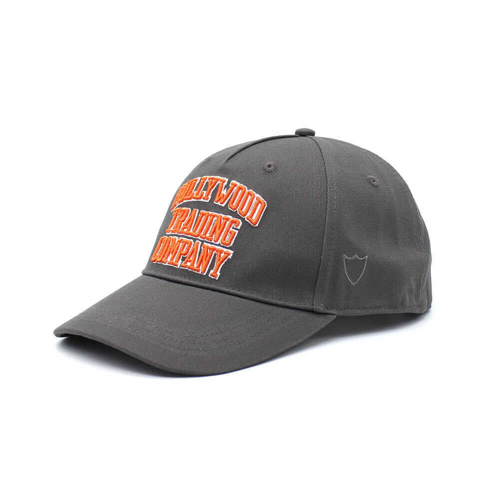 Hollywood Trading Company HOLLYWOOD T.C. CAP HOLLYWOOD T.C. CAP Grey baseball cap , round crown with eyelets , Hollywood T.C. logo embroidered on the front, adjustable strap on the back. One size fits all. 100% cotton. cap Hollywood Trading Company Hollyw