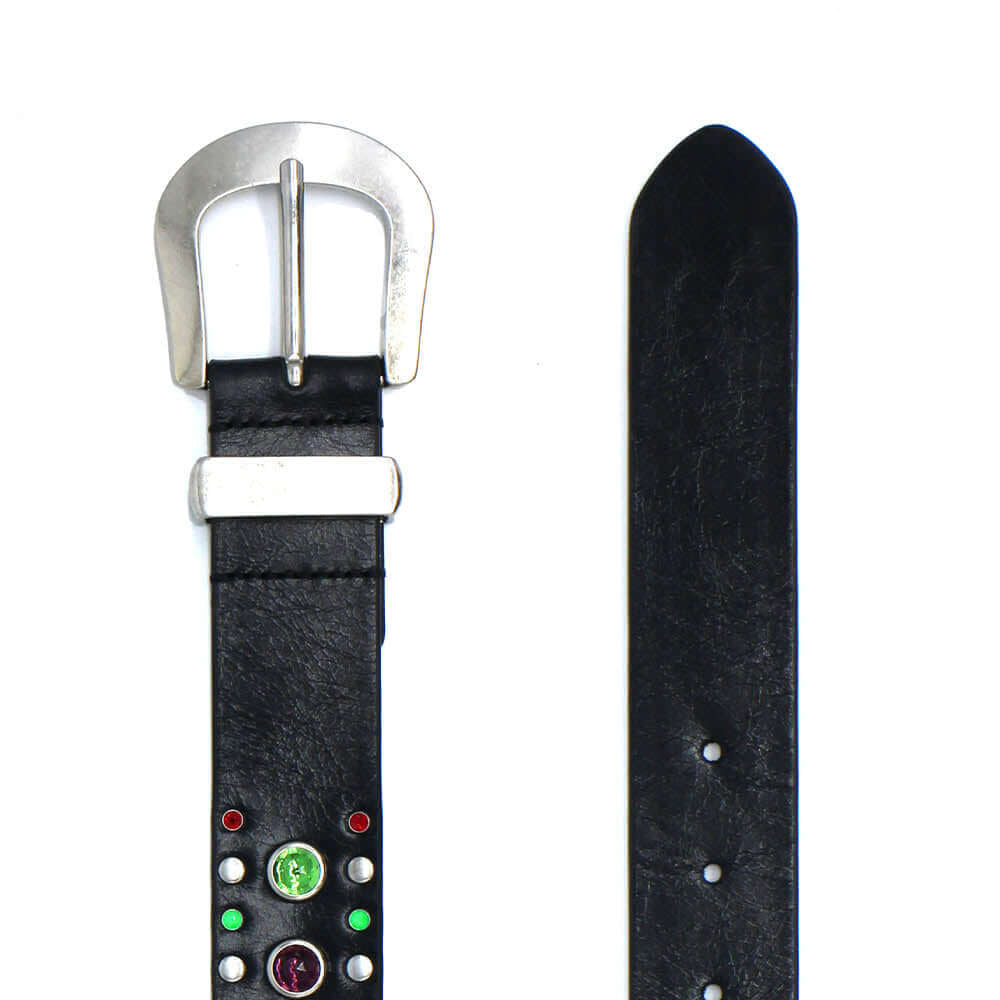 Hollywood Trading Company RAINBOW BELT RAINBOW BELT Black leather studded belt, metal buckle. Made in Italy. Height: 3.5 cm BELTS Hollywood Trading Company Hollywood Trading Company
