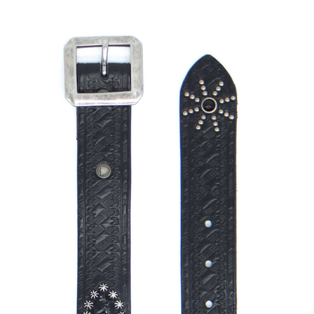 Cintura Hollywood Trading Co (HTC) - Pelle Nera E Marrone, Design Filettato, Taglia 34