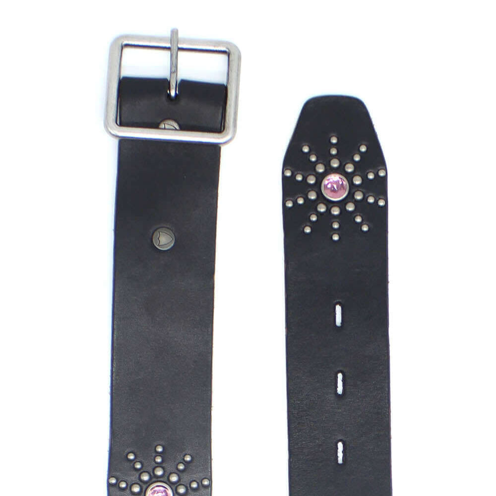 Hollywood Trading Company AMERICAN VINTAGE BELT AMERICAN VINTAGE BELT Leather belt with mixed studs, metal buckle. Height: 4 cm. Made in Italy. BELTS Hollywood Trading Company Hollywood Trading Company