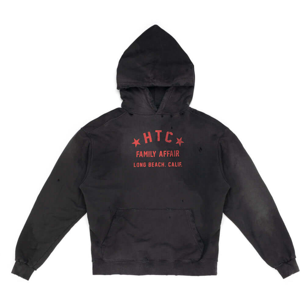 Hollywood Trading Company HTC FAMILY AFFAIR W HOODIE HTC FAMILY AFFAIR W HOODIE Woman's Over fit hoodie sweater. Destroyed style. 100% cotton. Made in Italy. hoodie Hollywood Trading Company Hollywood Trading Company