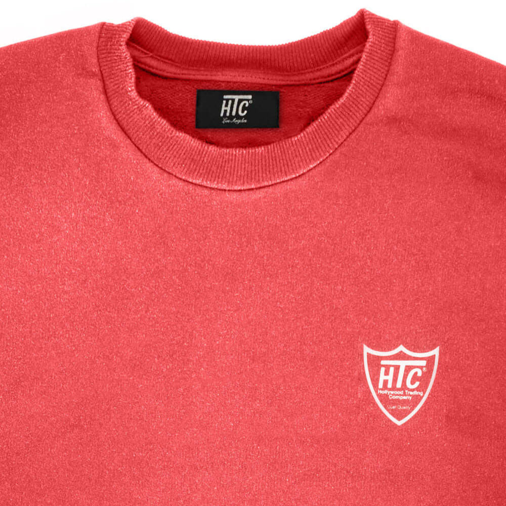 Hollywood Trading Company HTC STUDDED CREWNECK HTC STUDDED CREWNECK Man's sweater.100% COTTON.GARMENT DYE SWEATER WITH CORROSION SUN FADE + STONE WASH. sweater Hollywood Trading Company Hollywood Trading Company