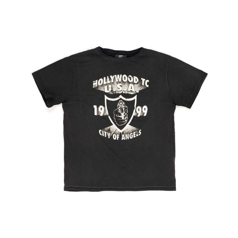 htc los angeles CITY OF ANGELS T-SHIRT ANTRAX CITY OF ANGELS T-SHIRT ANTRAX Regular fit t-shirt with printed. 100% COTTON GARMENT DYE T-SHIRT WITH CORROSION TREATMENT (CRACKED PRINT) T-SHIRTS Hollywood Trading Company Hollywood Trading Company