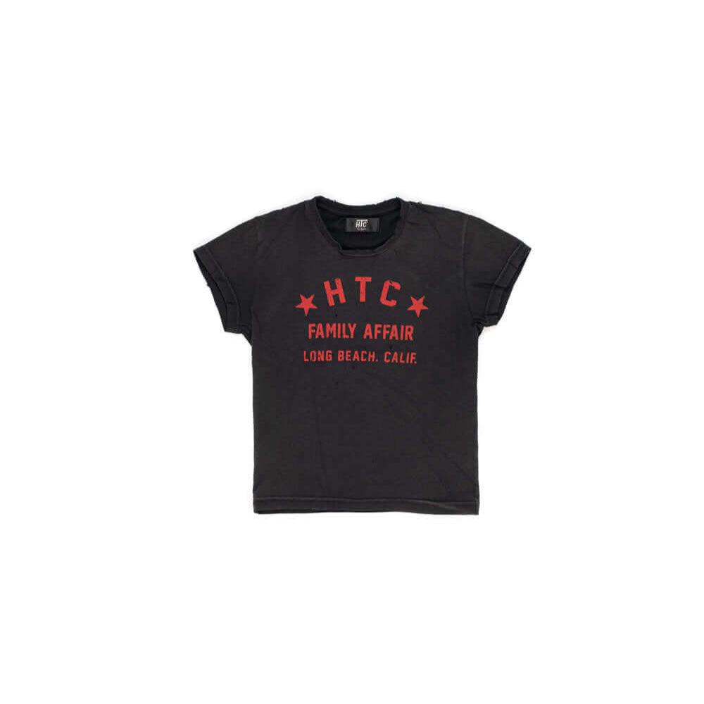 Hollywood Trading Company HTC FAMILY AFFAIR W. T-SHIRT HTC FAMILY AFFAIR W. T-SHIRT Slim fit t-shirt with printed. 100% COTTON GARMENT DYE T-SHIRT WITH CORROSION/SPRAY TREATMENT + STONE WASH t-shirt Hollywood Trading Company Hollywood Trading Company