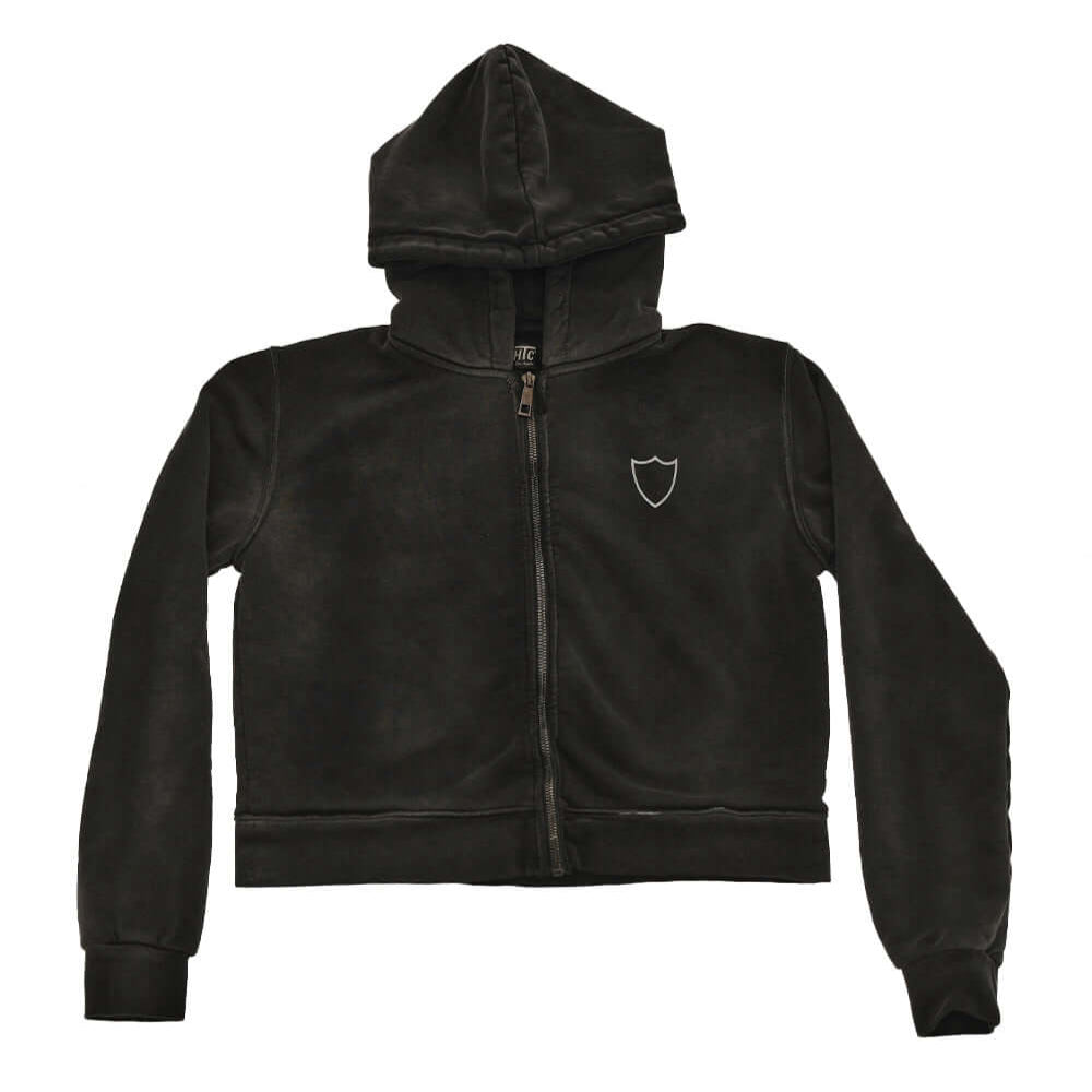Hollywood Trading Company HOLLYWOOD T.C WOMAN ZIP HOODIE HOLLYWOOD T.C WOMAN ZIP HOODIE REGULAR FIT. 100% COTTON. MADE IN ITALY COLOR: BLACK sweater Hollywood Trading Company Hollywood Trading Company