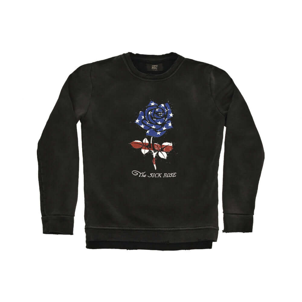 Hollywood Trading Company AMERICAN ROSE WOMAN CREWNECK AMERICAN ROSE WOMAN CREWNECK REGULAR FIT. 100% COTTON. MADE IN ITALY COLOR: BLACK sweater Hollywood Trading Company Hollywood Trading Company