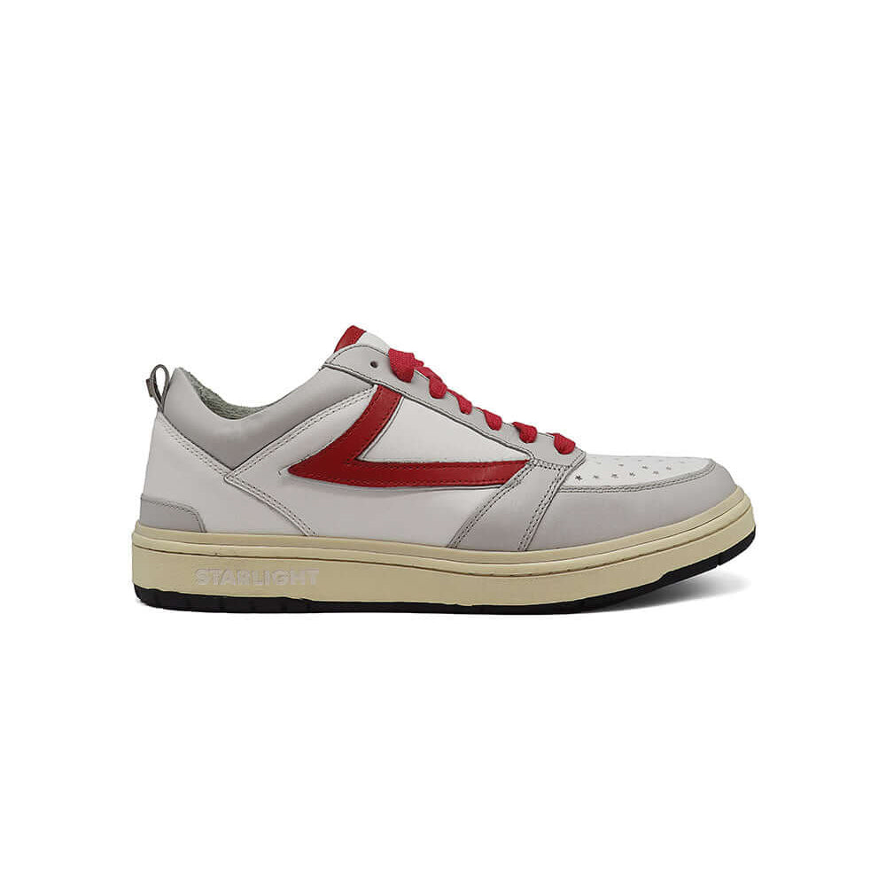 Hollywood Trading Company STARLIGHT COLOR LOW WHITE/RED STARLIGHT COLOR LOW WHITE/RED Starlight Low Sneakers, back pull loop with logo detail, rubber sole, perforated toe and front lace-up closure, 100% leather SHOES Hollywood Trading Company Hollywood Tr