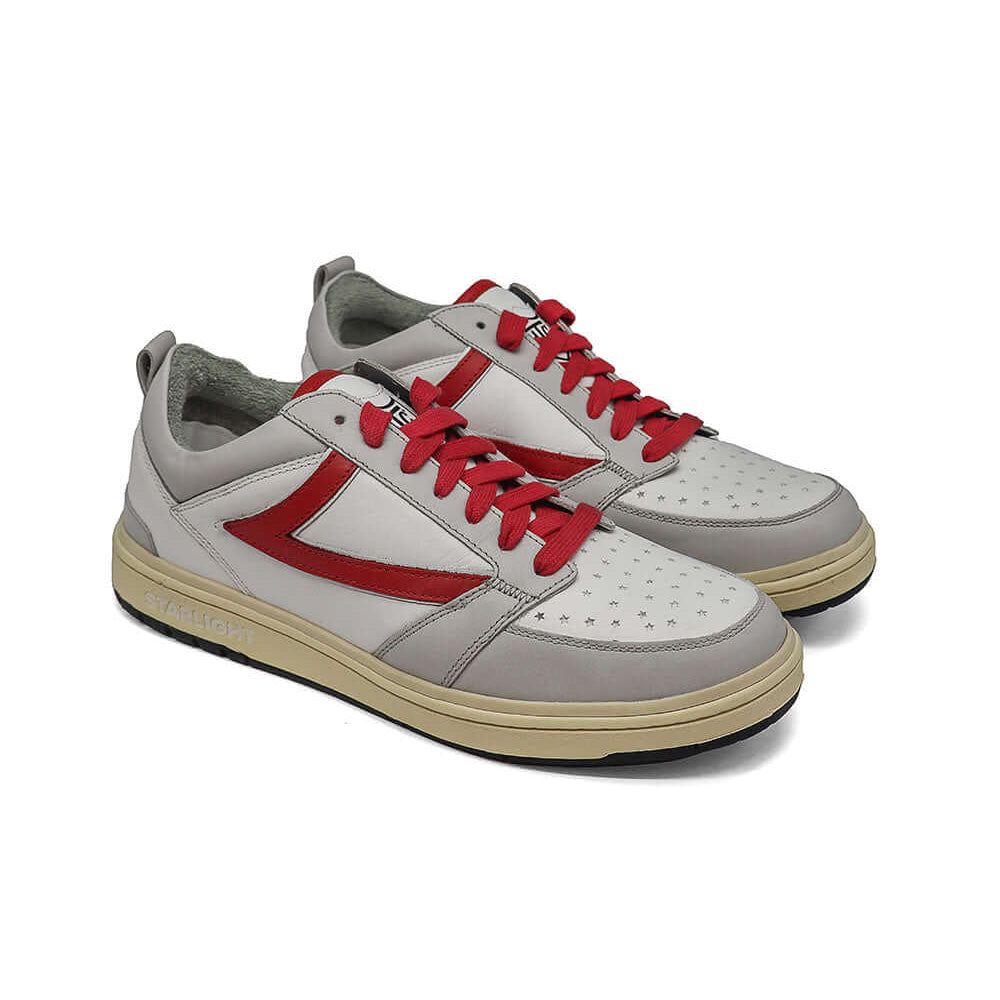 Hollywood Trading Company STARLIGHT COLOR LOW WHITE/RED STARLIGHT COLOR LOW WHITE/RED Starlight Low Sneakers, back pull loop with logo detail, rubber sole, perforated toe and front lace-up closure, 100% leather SHOES Hollywood Trading Company Hollywood Tr