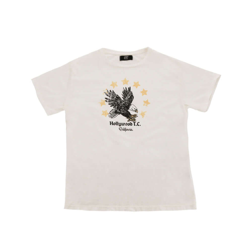 Hollywood Trading Company EAGLE T-SHIRT EAGLE T-SHIRT Regular fit t-shirt with printed color: OFF WHITE 100% COTTON Made in Italy t-shirt Hollywood Trading Company Hollywood Trading Company