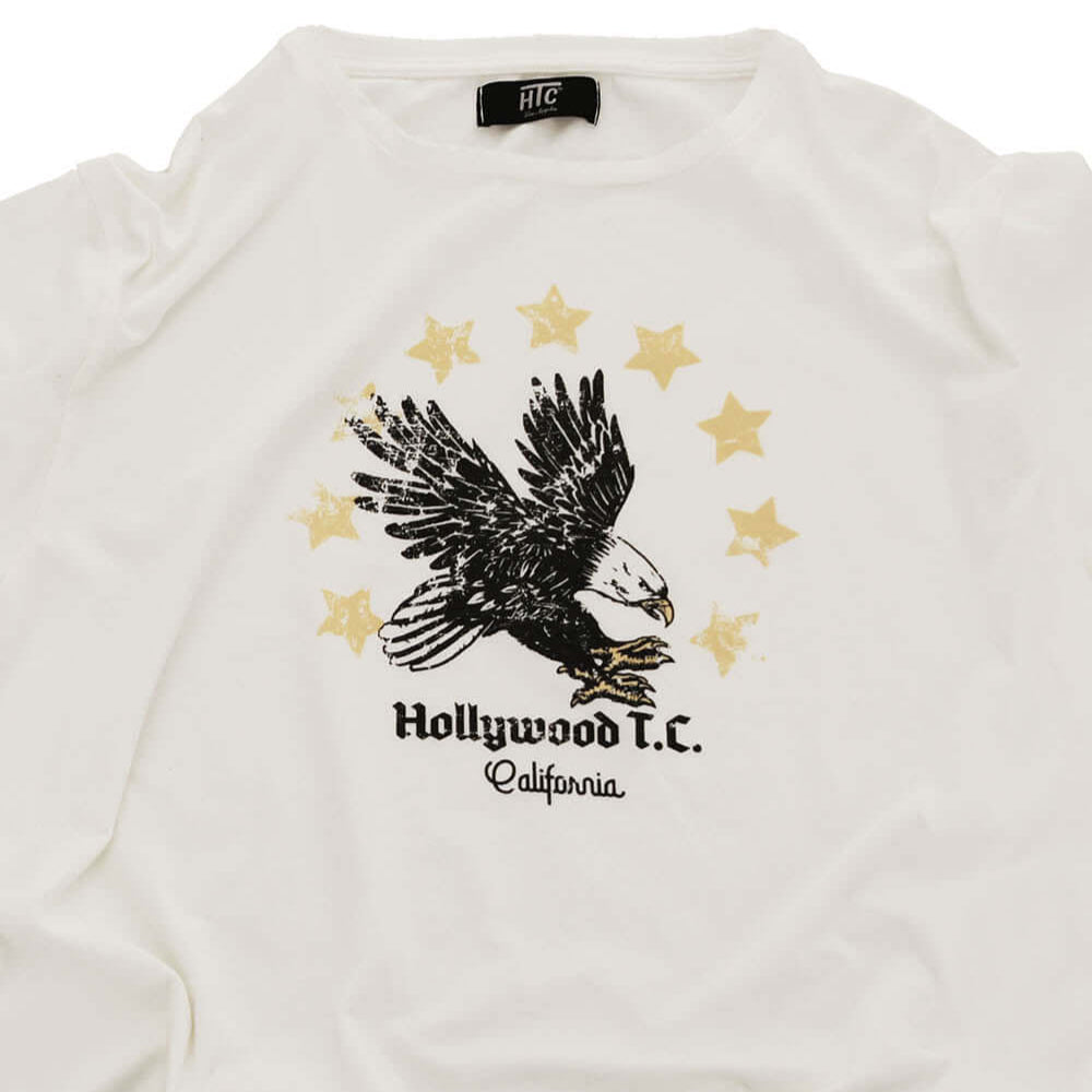 Hollywood Trading Company EAGLE T-SHIRT EAGLE T-SHIRT Regular fit t-shirt with printed color: OFF WHITE 100% COTTON Made in Italy t-shirt Hollywood Trading Company Hollywood Trading Company