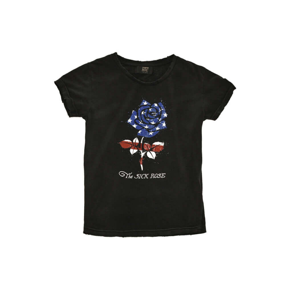 Hollywood Trading Company AMERICAN ROSE SLIM WOMAN T-SHIRT AMERICAN ROSE SLIM WOMAN T-SHIRT Slim fit t-shirt with printed. 100% COTTON Made in Italy t-shirt Hollywood Trading Company Hollywood Trading Company