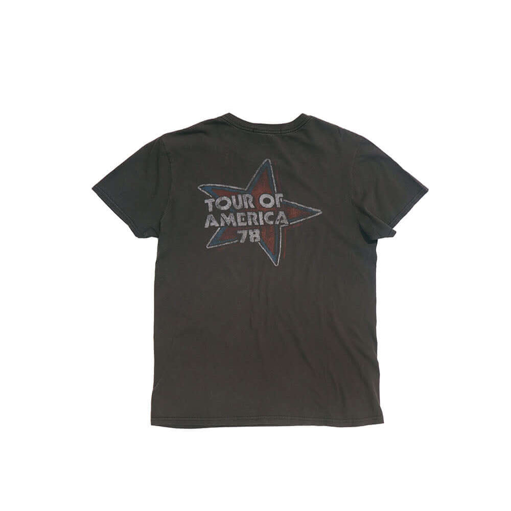 Hollywood Trading Company HTC VINTAGE ROLLING STONES LUX T-SHIRT HTC VINTAGE ROLLING STONES LUX T-SHIRT ONE OF A KIND VINTAGE T-SHIRT WITH ORIGINAL ROLLING STONES PRINT, REWORKED WITH BLUE STUDDED HTC LOGO ON THE FRONT. REGULAR FIT. t-shirt Hollywood Trad