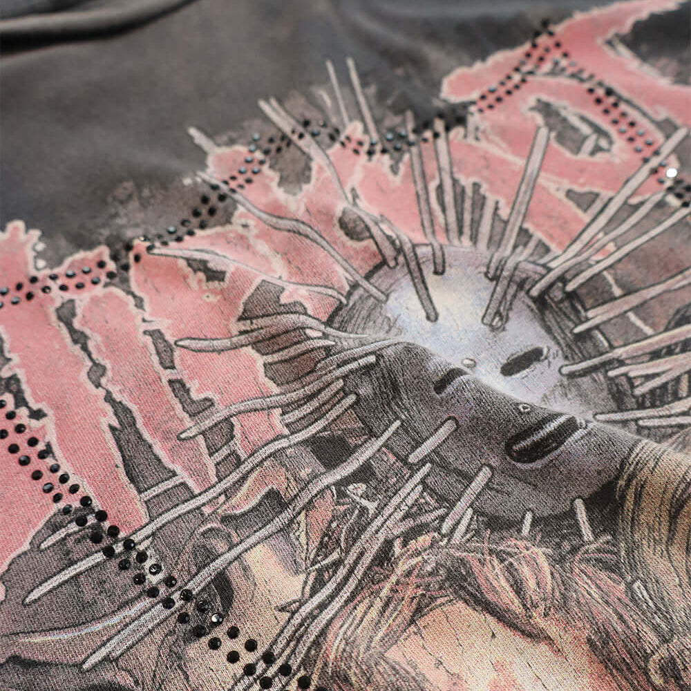 Hollywood Trading Company HTC VINTAGE SLIPKNOT LUX T-SHIRT HTC VINTAGE SLIPKNOT LUX T-SHIRT ONE OF A KIND VINTAGE T-SHIRT WITH ORIGINAL SLIPKNOT PRINT, REWORKED WITH BLACK STUDDED HTC LOGO ON THE FRONT. REGULAR FIT. t-shirt Hollywood Trading Company Holly