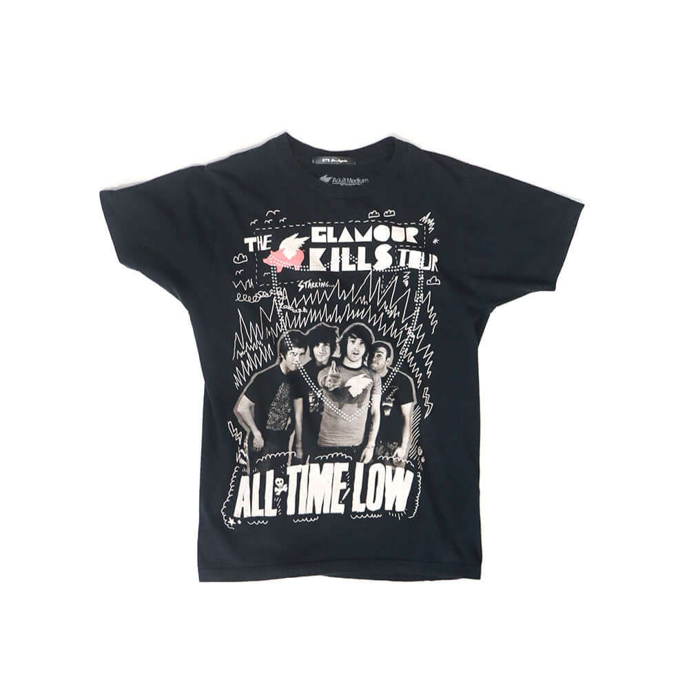 Hollywood Trading Company HTC VINTAGE ALL TIME LOW LUX T-SHIRT HTC VINTAGE ALL TIME LOW LUX T-SHIRT ONE OF A KIND VINTAGE T-SHIRT WITH ORIGINAL ALL TIME LOW PRINT, REWORKED WITH WHITE STUDDED HTC LOGO ON THE FRONT. REGULAR FIT. t-shirt Hollywood Trading C