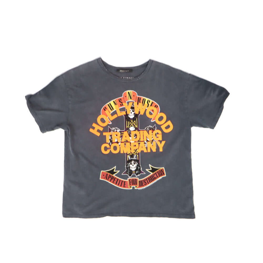 Hollywood Trading Company HTC VINTAGE GUNS N ROSES T-SHIRT HTC VINTAGE GUNS N ROSES T-SHIRT ONE OF A KIND VINTAGE T-SHIRT WITH ORIGINAL GUNS N ROSES PRINT, REWORKED WITH ORANGE HTC LOGO ON THE FRONT. BOXY FIT. t-shirt Hollywood Trading Company Hollywood T