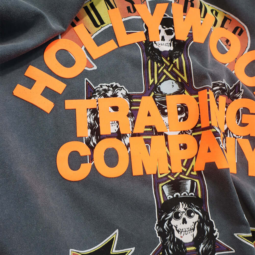 Hollywood Trading Company HTC VINTAGE GUNS N ROSES T-SHIRT HTC VINTAGE GUNS N ROSES T-SHIRT ONE OF A KIND VINTAGE T-SHIRT WITH ORIGINAL GUNS N ROSES PRINT, REWORKED WITH ORANGE HTC LOGO ON THE FRONT. BOXY FIT. t-shirt Hollywood Trading Company Hollywood T