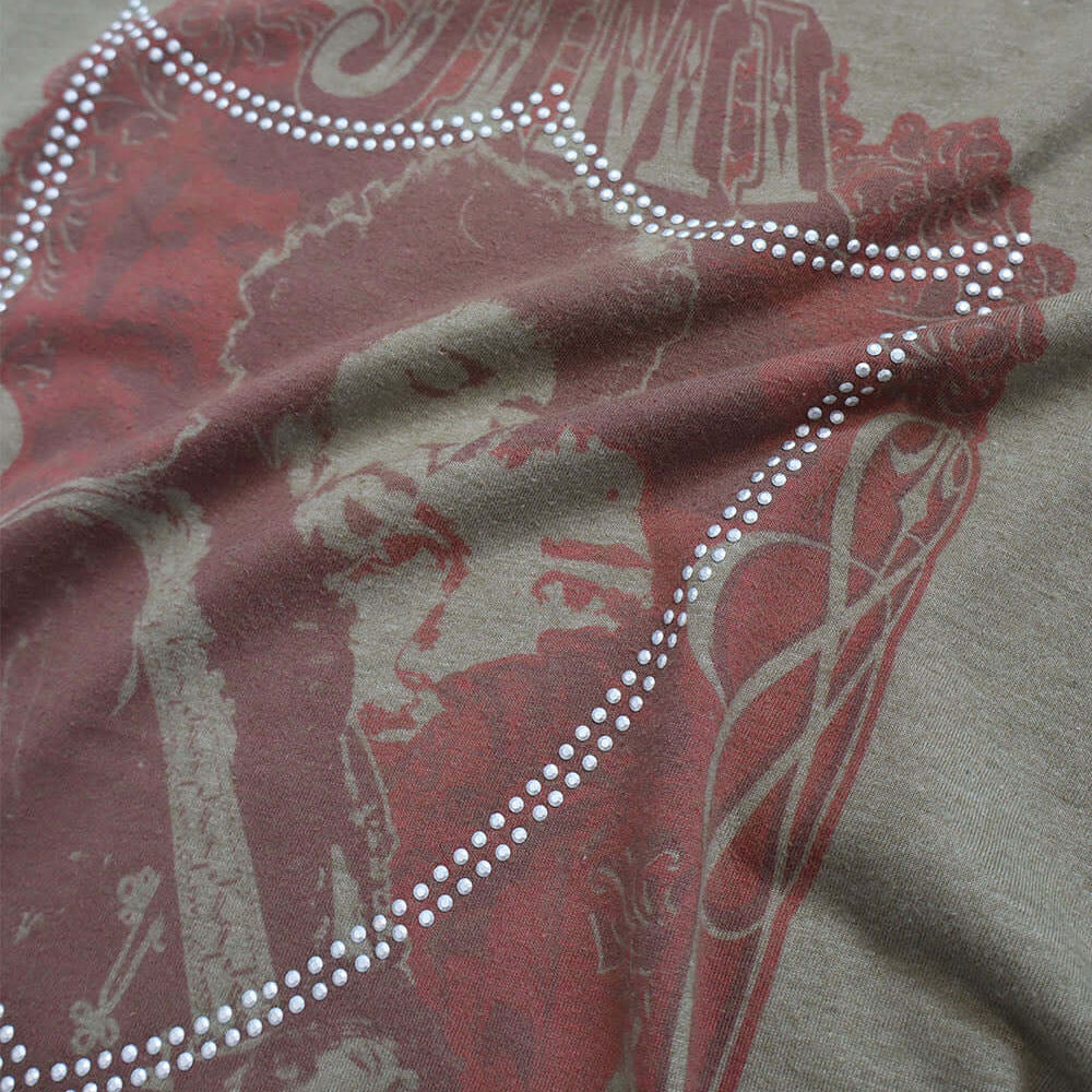 Hollywood Trading Company HTC VINTAGE JIMI HENDRIX LUX T-SHIRT HTC VINTAGE JIMI HENDRIX LUX T-SHIRT ONE OF A KIND VINTAGE T-SHIRT WITH ORIGINAL JIMI HENDRIX PRINT, REWORKED WITH SILVER STUDDED HTC LOGO ON THE FRONT. REGULAR FIT. T-SHIRTS Hollywood Trading