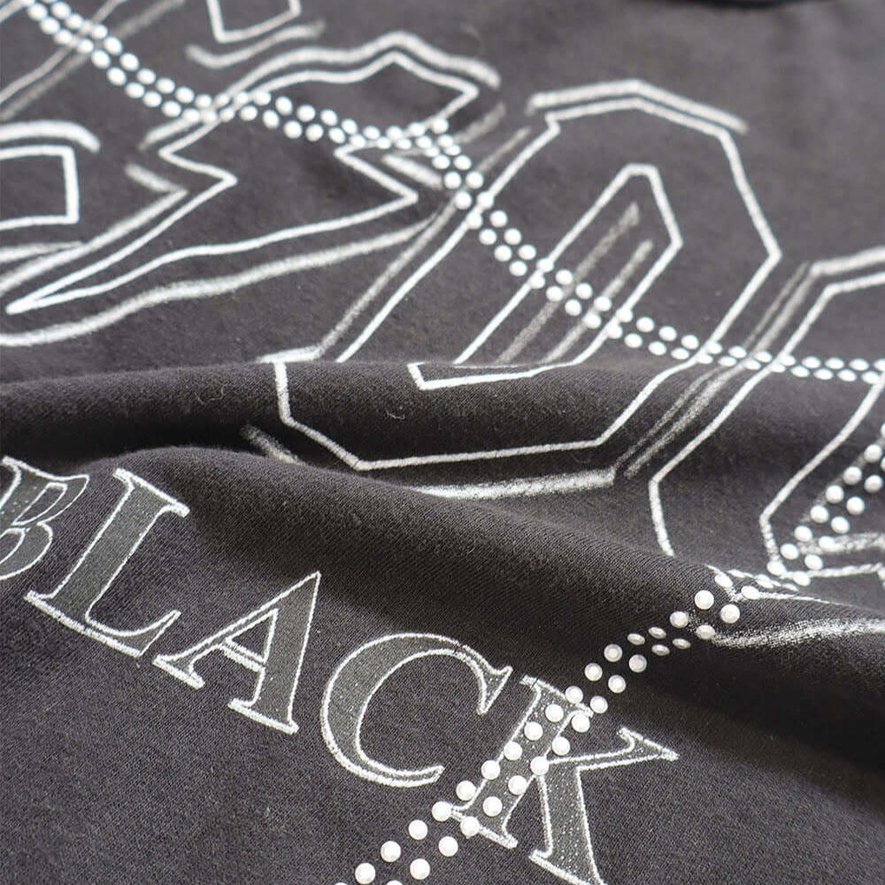 Hollywood Trading Company HTC VINTAGE AC/DC LUX T-SHIRT BLACK/SILVER HTC VINTAGE AC/DC LUX T-SHIRT BLACK/SILVER ONE OF A KIND VINTAGE T-SHIRT WITH ORIGINAL AC/DC PRINT, REWORKED WITH SILVER STUDDED HTC LOGO ON THE FRONT. REGULAR FIT. T-SHIRTS Hollywood Tr