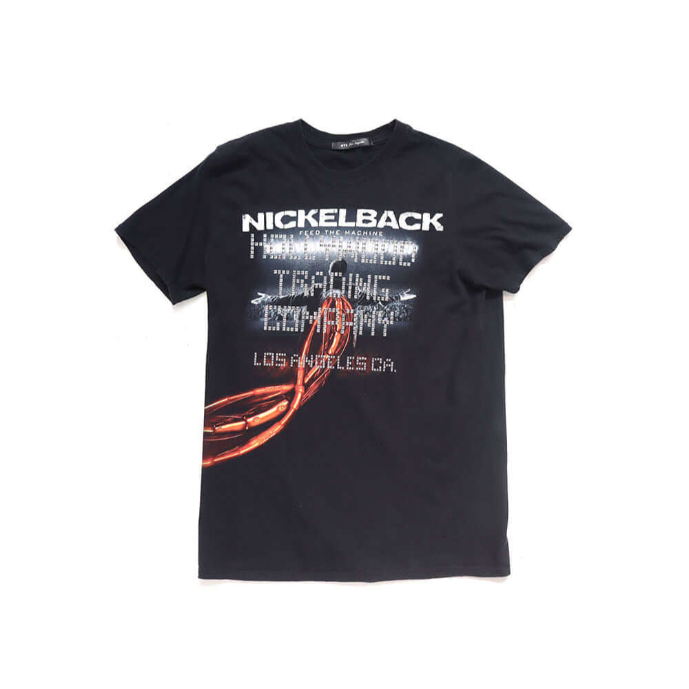 Hollywood Trading Company HTC VINTAGE NICKELBACK LUX T-SHIRT MIX BLACK HTC VINTAGE NICKELBACK LUX T-SHIRT MIX BLACK ONE OF A KIND VINTAGE T-SHIRT WITH ORIGINAL NICKELBACK PRINT, REWORKED WITH SILVER STUDDED HTC LOGO ON THE T-SHIRTS Hollywood Trading Compa
