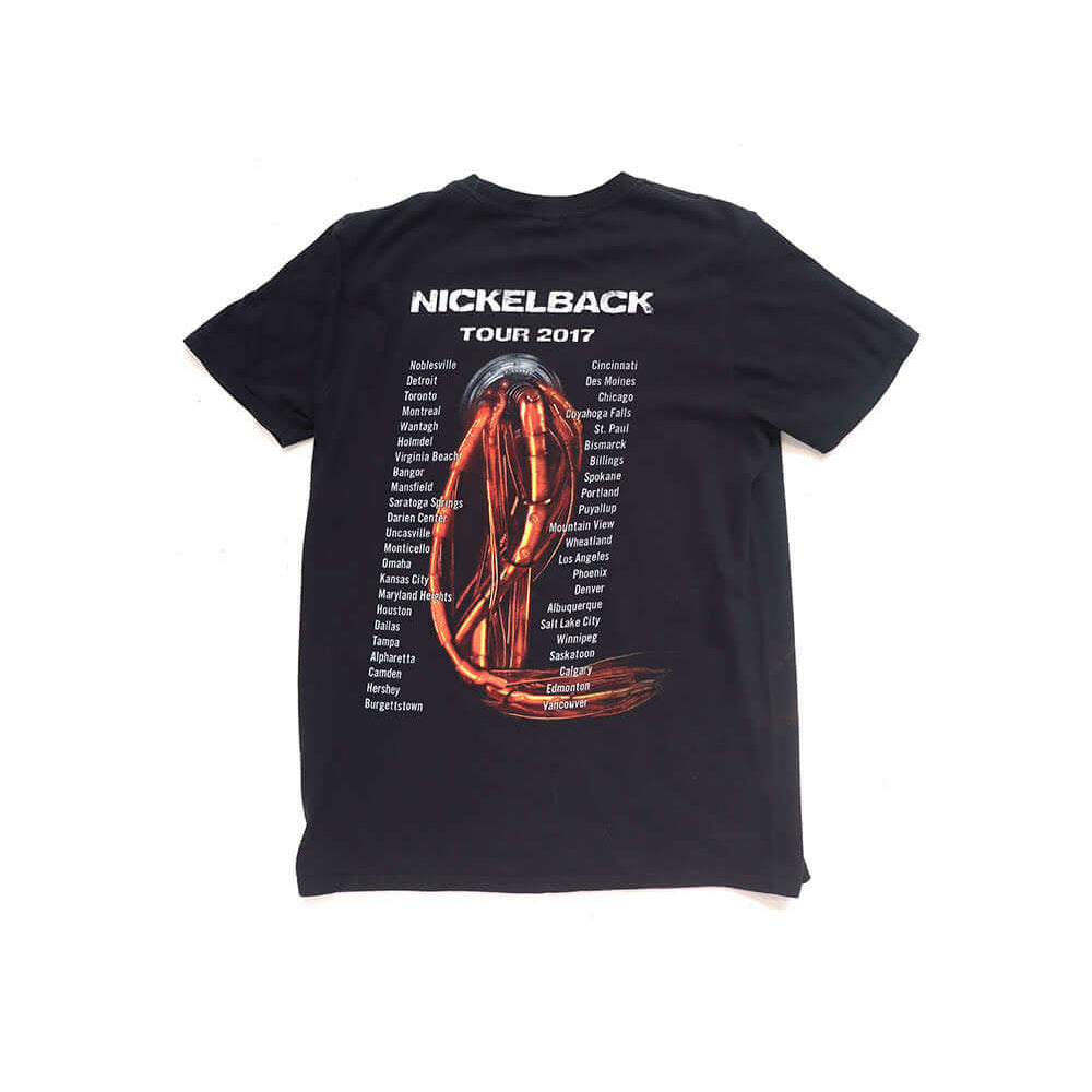 Hollywood Trading Company HTC VINTAGE NICKELBACK LUX T-SHIRT MIX BLACK HTC VINTAGE NICKELBACK LUX T-SHIRT MIX BLACK ONE OF A KIND VINTAGE T-SHIRT WITH ORIGINAL NICKELBACK PRINT, REWORKED WITH SILVER STUDDED HTC LOGO ON THE T-SHIRTS Hollywood Trading Compa