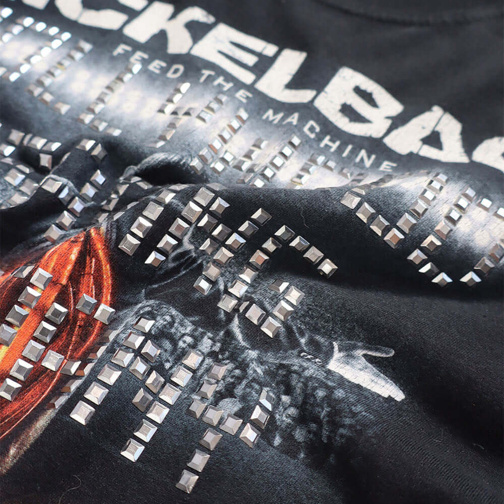 Hollywood Trading Company HTC VINTAGE NICKELBACK LUX T-SHIRT MIX BLACK HTC VINTAGE NICKELBACK LUX T-SHIRT MIX BLACK ONE OF A KIND VINTAGE T-SHIRT WITH ORIGINAL NICKELBACK PRINT, REWORKED WITH SILVER STUDDED HTC LOGO ON THE T-SHIRTS Hollywood Trading Compa