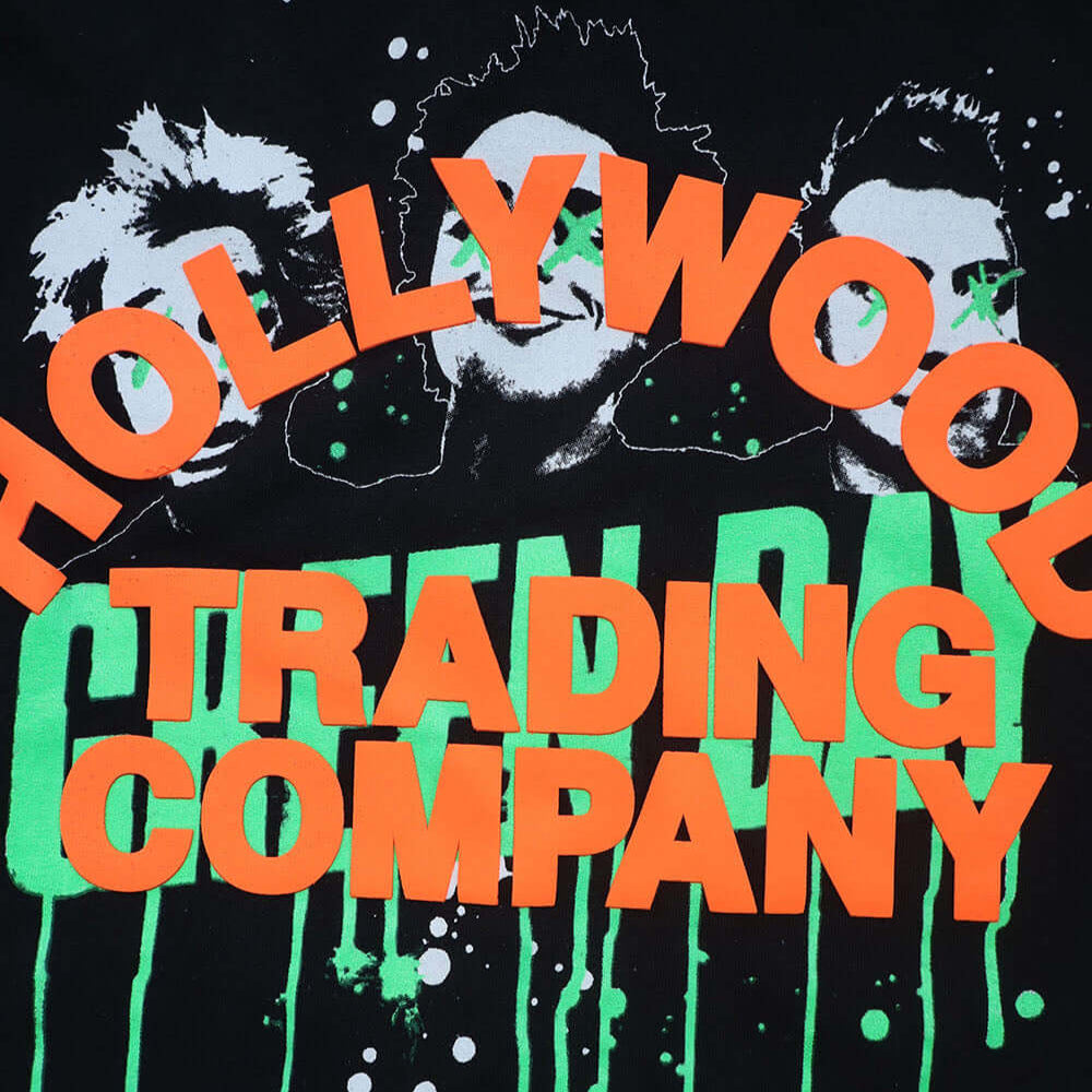 htc los angeles HTC VINTAGE GREEN DAY T-SHIRT MIX BLACK HTC VINTAGE GREEN DAY T-SHIRT MIX BLACK ONE OF A KIND VINTAGE T-SHIRT WITH ORIGINAL GREEN DAY PRINT, REWORKED WITH ORANGE HTC LOGO ON THE FRONT. REGULAR FIT. T-SHIRTS Hollywood Trading Company Hollyw
