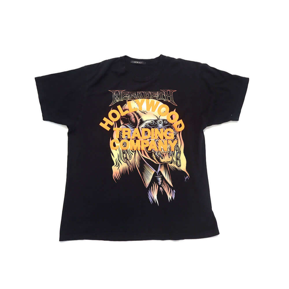 htc los angeles HTC VINTAGE MEGADETH T-SHIRT MIX BLACK HTC VINTAGE MEGADETH T-SHIRT MIX BLACK ONE OF A KIND VINTAGE T-SHIRT WITH ORIGINAL MEGADETH PRINT, REWORKED WITH ORANGE HTC LOGO ON THE FRONT. REGULAR FIT T-SHIRTS Hollywood Trading Company Hollywood