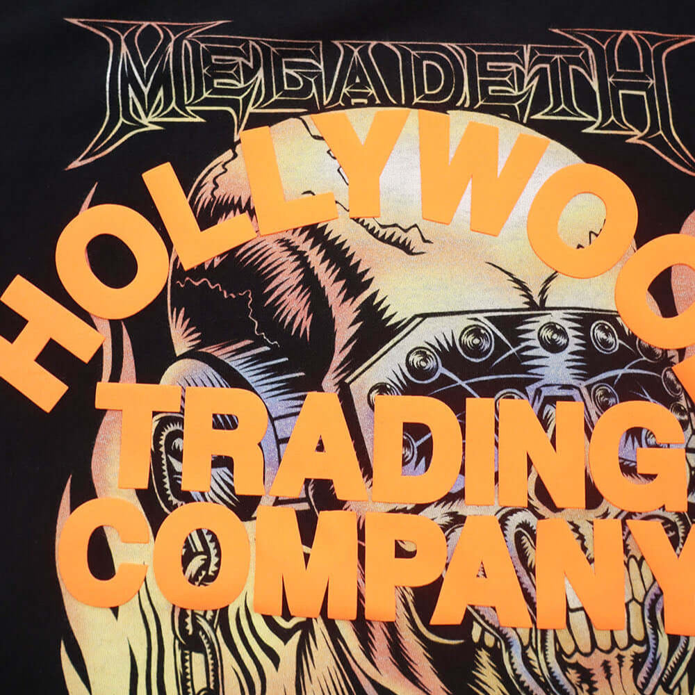 htc los angeles HTC VINTAGE MEGADETH T-SHIRT MIX BLACK HTC VINTAGE MEGADETH T-SHIRT MIX BLACK ONE OF A KIND VINTAGE T-SHIRT WITH ORIGINAL MEGADETH PRINT, REWORKED WITH ORANGE HTC LOGO ON THE FRONT. REGULAR FIT T-SHIRTS Hollywood Trading Company Hollywood
