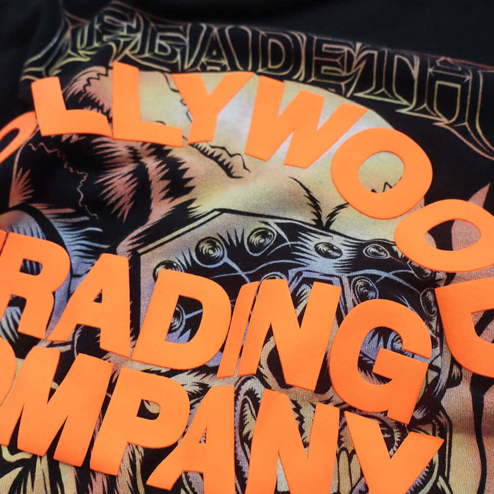 htc los angeles HTC VINTAGE MEGADETH T-SHIRT MIX BLACK HTC VINTAGE MEGADETH T-SHIRT MIX BLACK ONE OF A KIND VINTAGE T-SHIRT WITH ORIGINAL MEGADETH PRINT, REWORKED WITH ORANGE HTC LOGO ON THE FRONT. REGULAR FIT T-SHIRTS Hollywood Trading Company Hollywood
