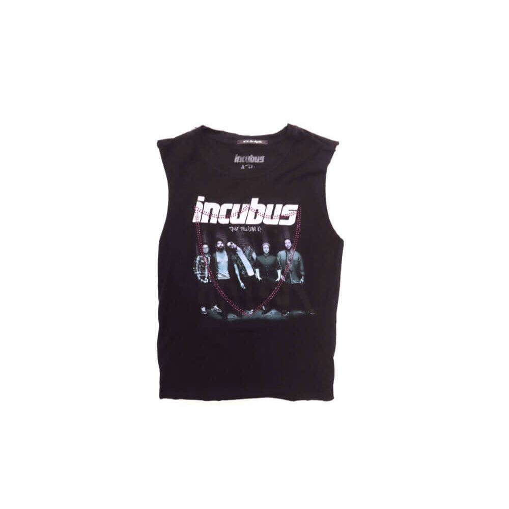 htc los angeles HTC VINTAGE INCUBUS LUX T-SHIRT MIX BLACK HTC VINTAGE INCUBUS LUX T-SHIRT MIX BLACK ONE OF A KIND VINTAGE T-SHIRT WITH ORIGINAL INCUBUS PRINT, REWORKED WITH VIOLET STUDDED HTC LOGO ON THE FRONT. REGULAR TANK FIT. T-SHIRTS Hollywood Trading