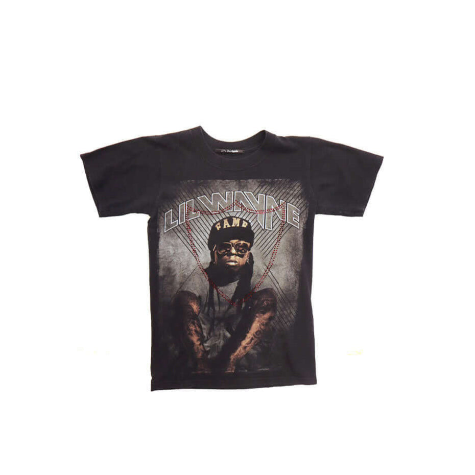 htc los angeles HTC VINTAGE LIL WAYNE STUDDED T-SHIRT MIX BLACK HTC VINTAGE LIL WAYNE STUDDED T-SHIRT MIX BLACK ONE OF A KIND VINTAGE T-SHIRT WITH ORIGINAL LIL WAYNE PRINT, REWORKED WITH RED STUDDED HTC LOGO ON THE FRONT. REGULAR FIT. T-SHIRTS Hollywood T