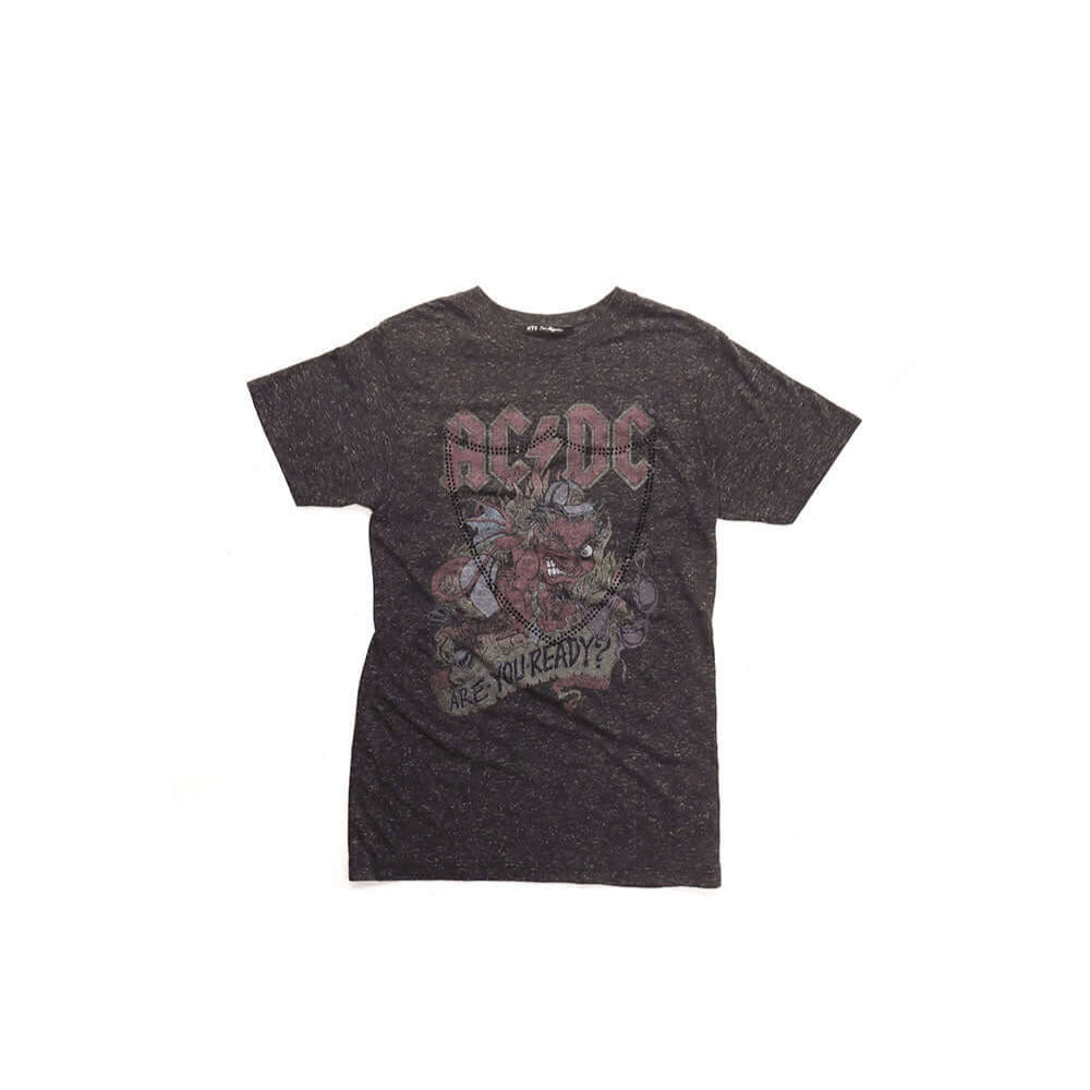 htc los angeles HTC VINTAGE AC/DC STUDDED T-SHIRT GREY HTC VINTAGE AC/DC STUDDED T-SHIRT GREY ONE OF A KIND VINTAGE T-SHIRT WITH ORIGINAL AC/DC PRINT, REWORKED WITH BLACK STUDDED HTC LOGO ON THE FRONT. REGULAR FIT. T-SHIRTS Hollywood Trading Company Holly