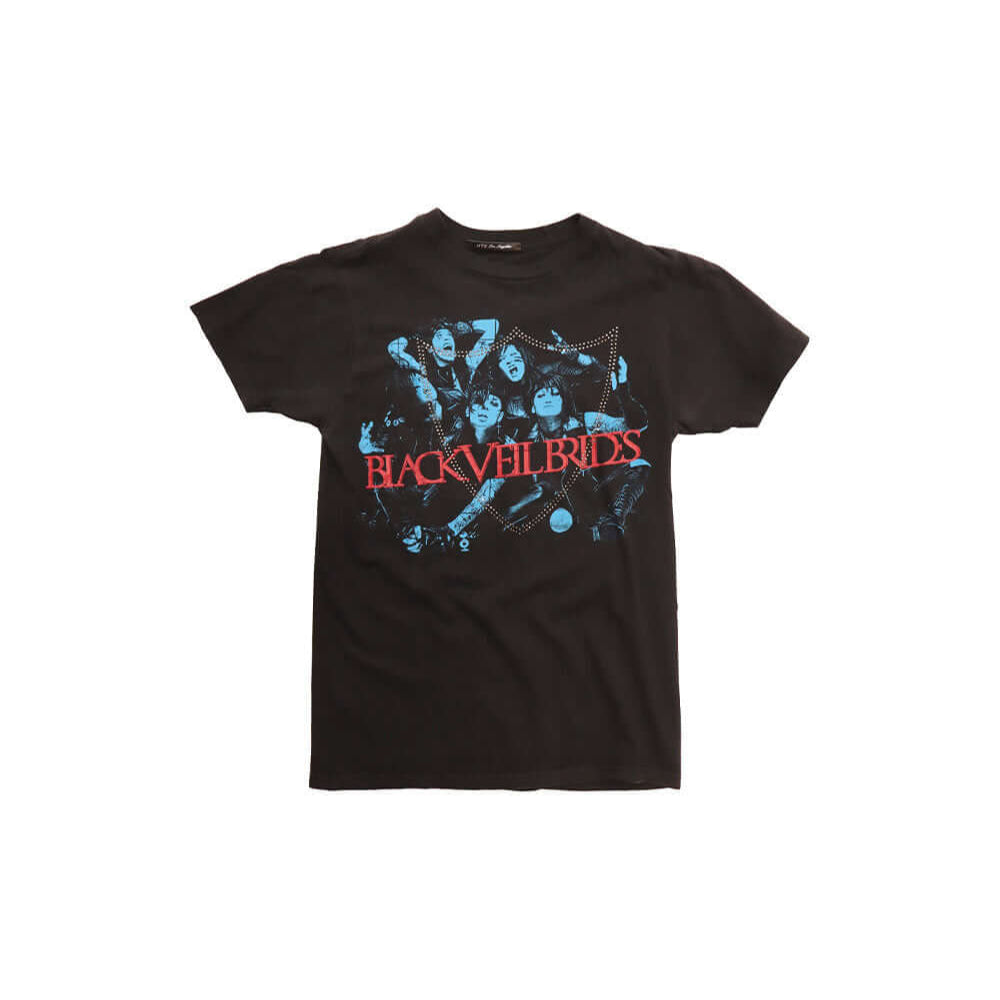 htc los angeles HTC VINTAGE BLACK VEIL BRIDES LUX T-SHIRT MIX BLACK HTC VINTAGE BLACK VEIL BRIDES LUX T-SHIRT MIX BLACK ONE OF A KIND VINTAGE T-SHIRT WITH ORIGINAL BLACK VEIL BRIDES PRINT, REWORKED WITH SILVER STUDDED HTC LOGO ON THE FRONT. REGULAR FIT. T