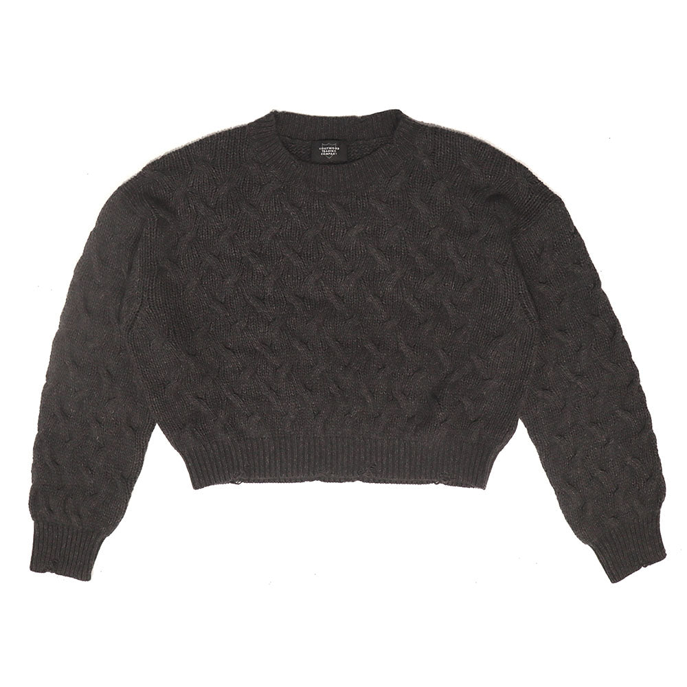 BRAIDED SWEATER WOMAN DARK GREY