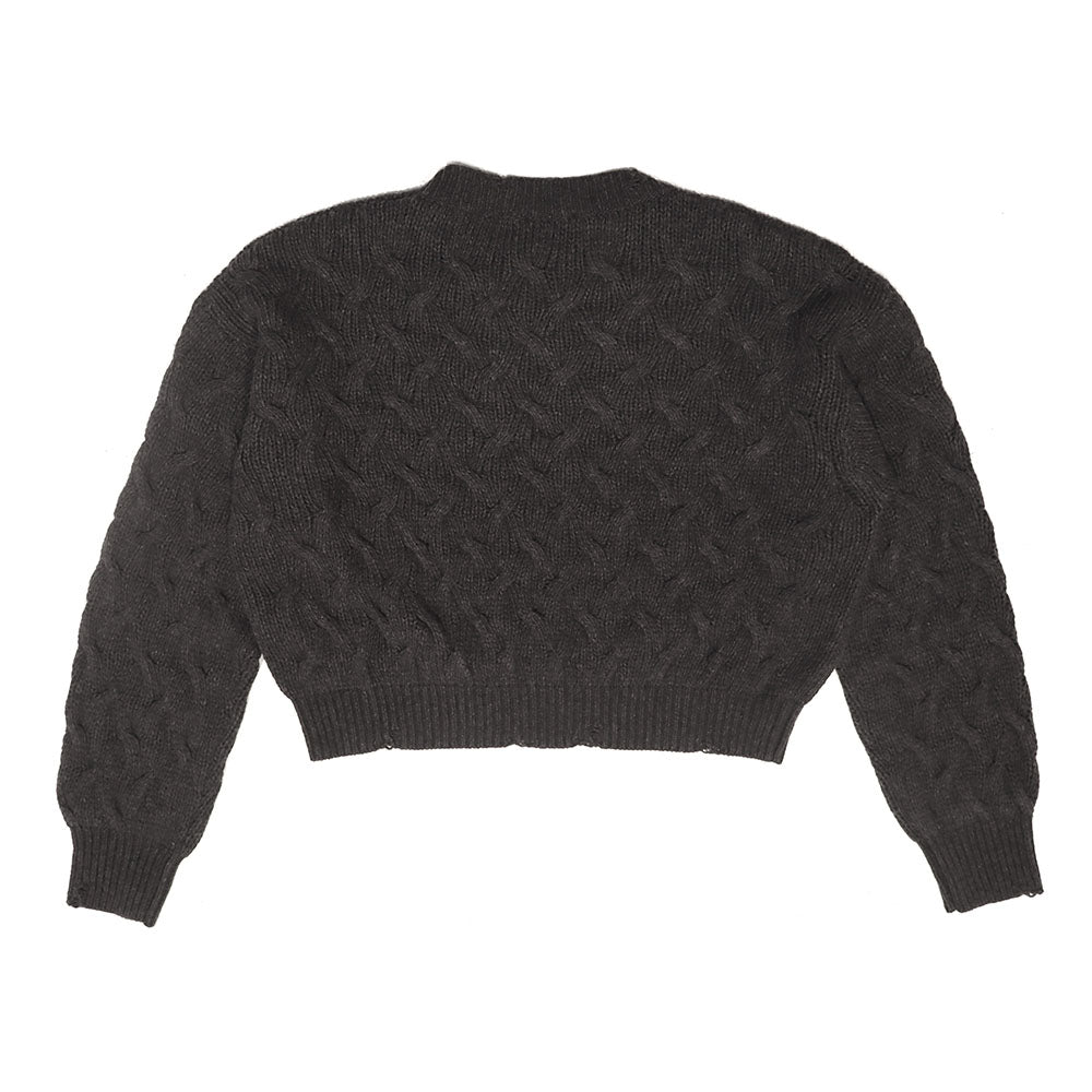 BRAIDED SWEATER WOMAN DARK GREY-2
