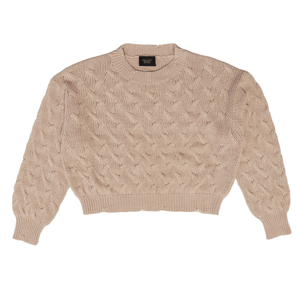 BRAIDED SWEATER WOMAN ICE PINK