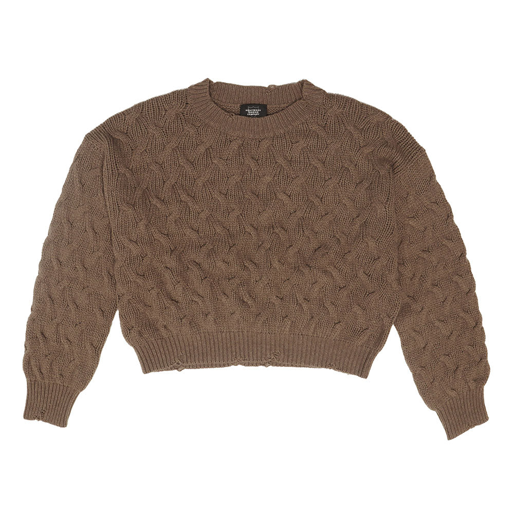 BRAIDED SWEATER WOMAN NUT